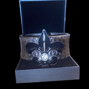 Clamp on Fleur De Lis bracelet made at Angola Prison